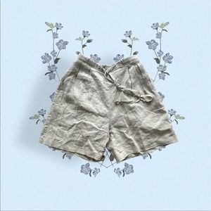 Lord & Taylor Linen Pleated‎ Bermuda shorts Women Size PS